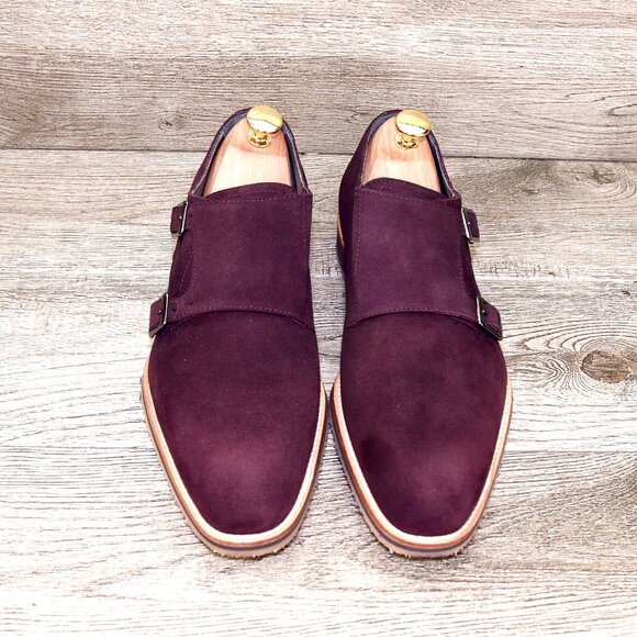 * NIB * $495 Nordstrom ZELLI Italia 8.5 M Bordo Goatskin Suede * add $15 Trees main image 14